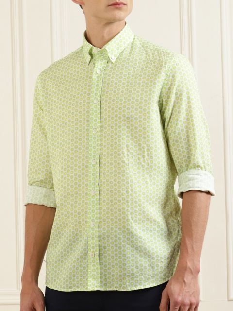 

HACKETT LONDON Men Green Floral Printed Pure Cotton Casual Shirt