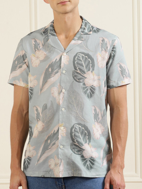 

HACKETT LONDON Men Grey Printed Casual Shirt