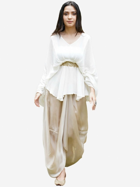 

Alaya By Stage3 Gold-Toned Solid Dhoti Skirt