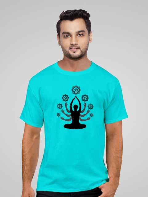 

Pootlu Men Blue Printed T-shirt