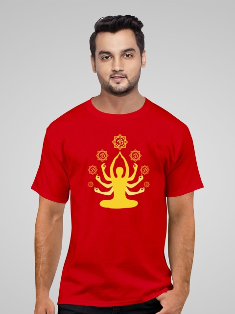 

Pootlu Men Red Printed Applique T-shirt