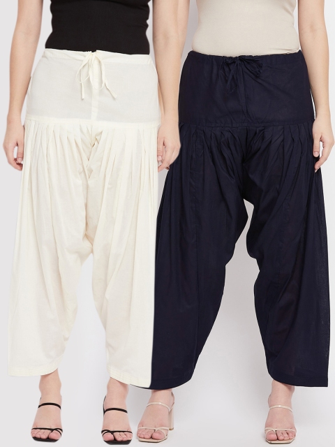 

Clora Creation Women Pack Of 2 Solid Pure Cotton Salwars, Multi