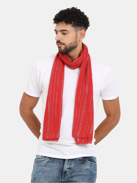 

thickskin Men Red & White Printed Stole
