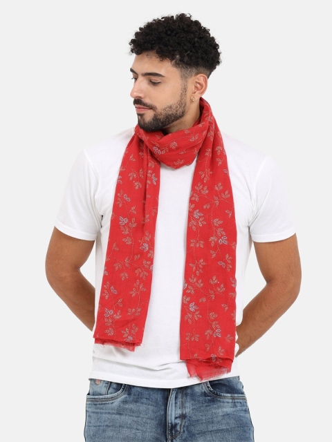 

thickskin Men Red & White Printed Cotton Stole