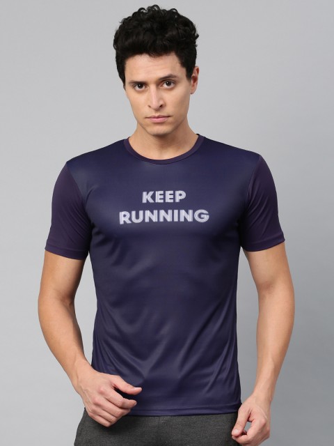 

HRX Active by Hrithik Roshan Men Purple Printed RAPID-DRY T-Shirt
