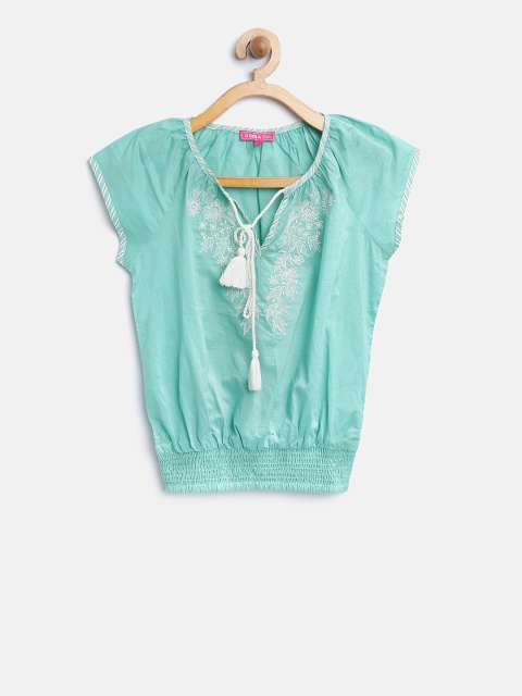 

Biba Girls Green Embroidered Blouson Top