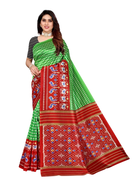

AADVIKA Green & Red Art Silk Mysore Silk Saree