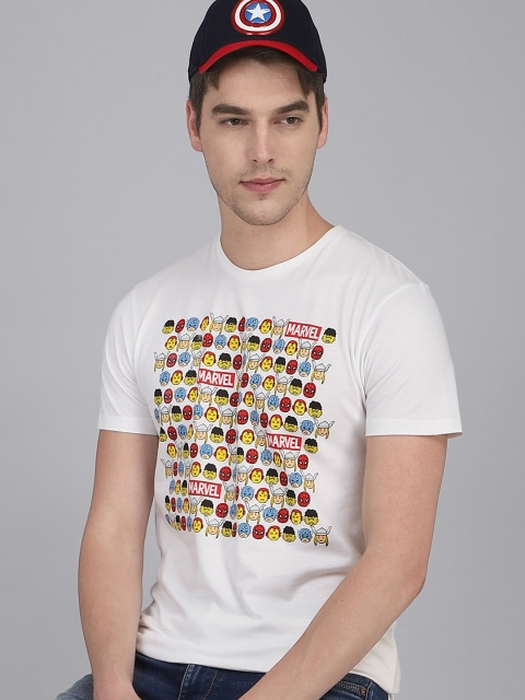 

Free Authority Men White Marvel Comics Featured Pure Cotton T-shirt