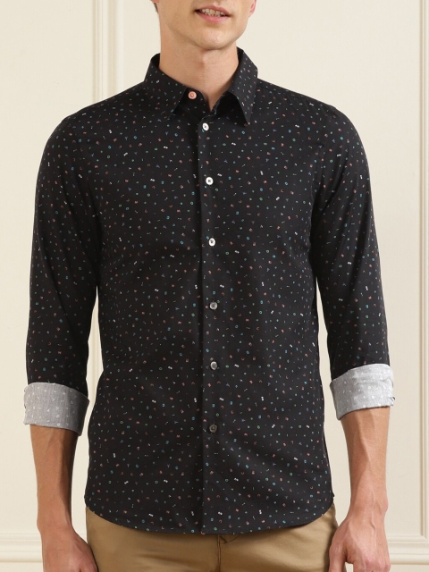 

PS By Paul Smith Black Micro Ditsy Printed Cotton Casual Shirt