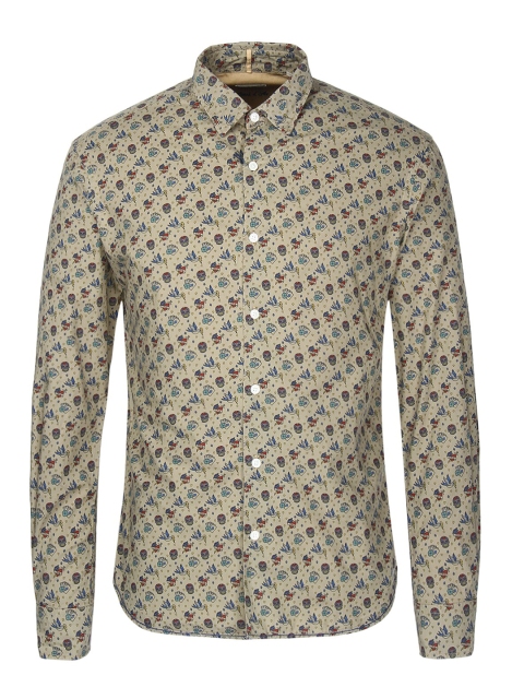 

SERGE BLANCO Men Olive Green Printed Casual Shirt