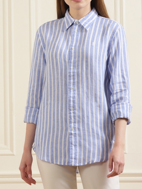 

Polo Ralph Lauren Women Blue Striped Casual Shirt