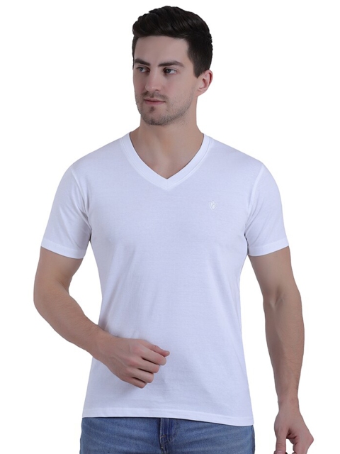 

Kawach Men White V-Neck Pure Cotton Antimicrobial Outdoor T-shirt