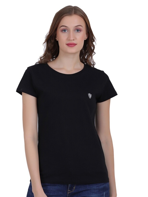 

Kawach Women Black Pure Cotton Antimicrobial Outdoor T-shirt