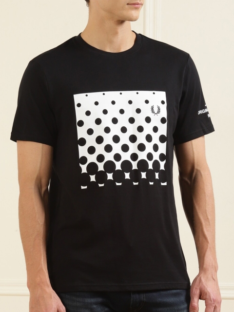 

Fred Perry Men Black Printed Pure Cotton T-shirt