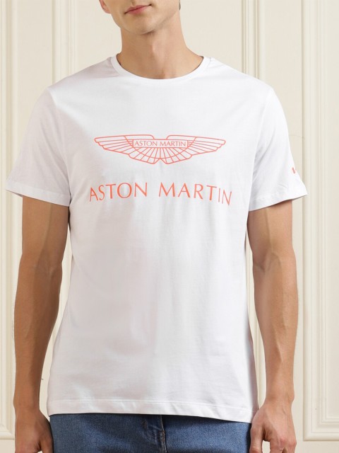 

HACKETT LONDON Men White & Red Printed Pure Cotton Round Neck T-shirt