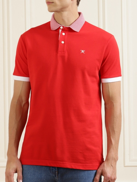 

HACKETT LONDON Plus Size Red Polo Collar Pure Cotton T-shirt