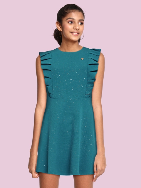 

Allen Solly Junior Girls Teal Fit and Flare Dress