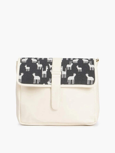 

Kanvas Katha Multicoloured Printed PU Swagger Sling Bag, Multi