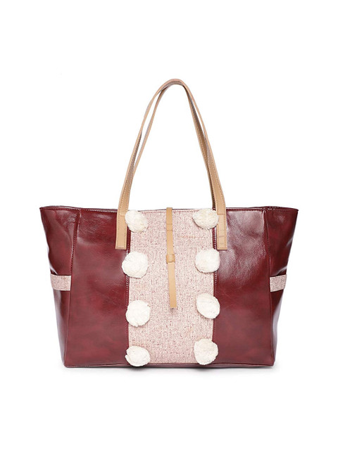 

Kanvas Katha Multicoloured Colourblocked PU Oversized Shopper Shoulder Bag with Applique, Multi