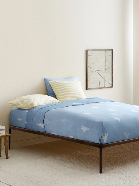 

THE BABY ATELIER Blue & White 300 TC Single Bedsheet