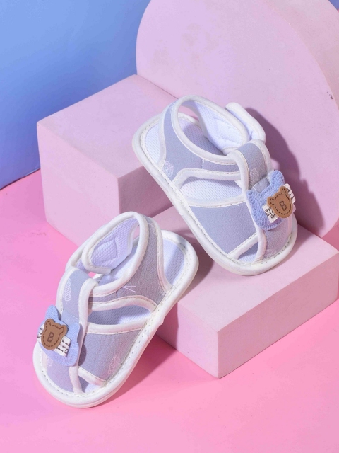 

POPLINS Kids Blue Patterned Cotton Booties