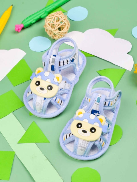 

POPLINS Kids Blue & Yellow Printed Cotton Booties