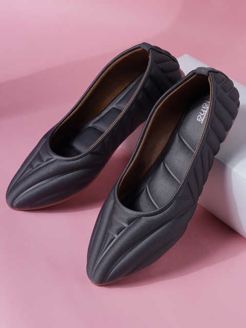 

Kiana Women Grey Textured Ballerinas Flats