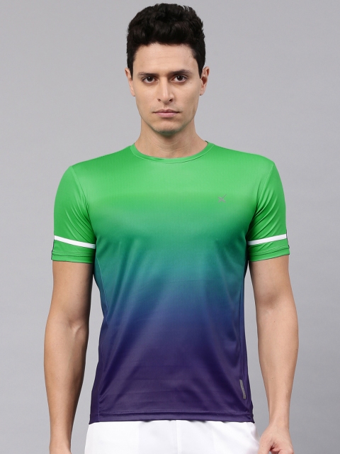 

HRX Active by Hrithik Roshan Men Green & Blue Ombre Dyed T-shirt