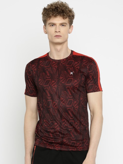 

HRX by Hrithik Roshan Men Red & Black Printed Round Neck Active T-shirt