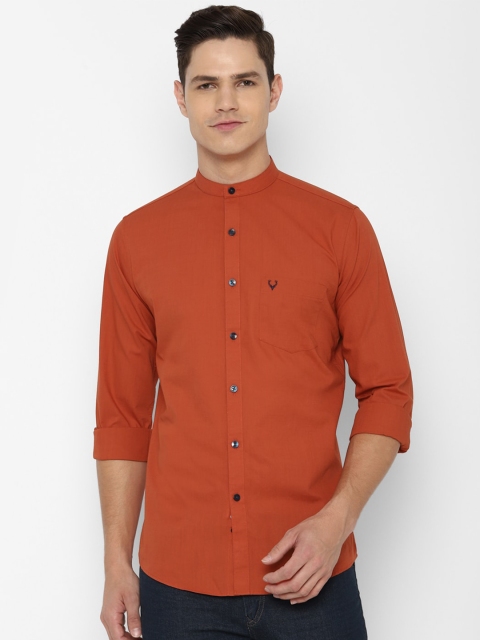 

Allen Solly Men Orange Solid Slim Fit Cotton Casual Shirt