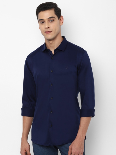 

Allen Solly Men Navy Blue Slim Fit Pure Cotton Casual Shirt
