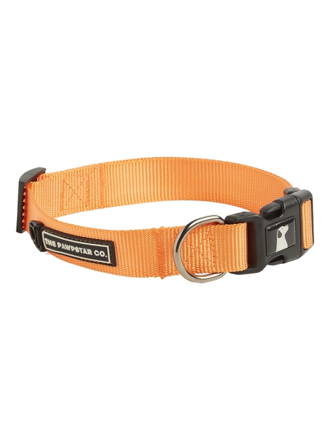 

thepawpstarco Orange & Black Solid Pet Collars