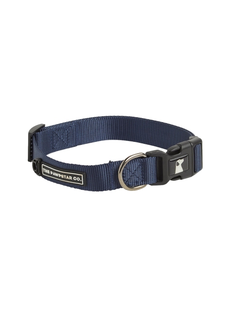 

thepawpstarco Navy Blue Solid Adjustable Pet Collars