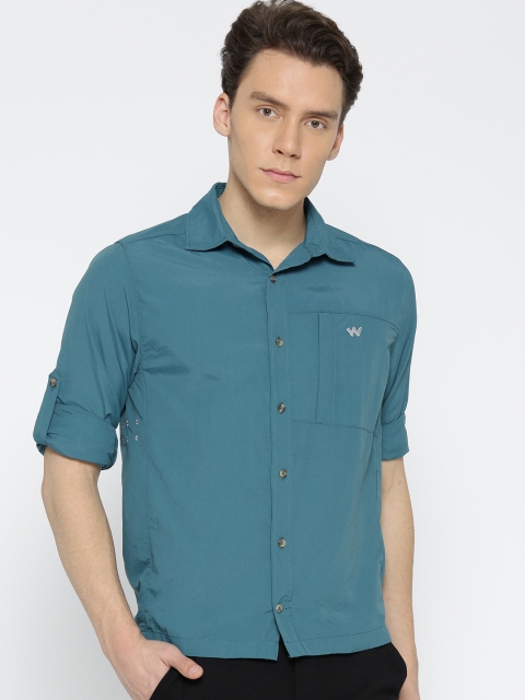 

Wildcraft Men Teal Blue Regular Fit Solid Casual Pro Hiking Shirt
