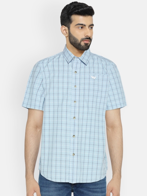 

Wildcraft Men Blue & Black Comfort Fit Checked Casual Hs Shirt