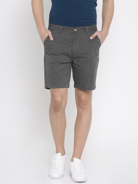 

Wildcraft Men Charcoal Grey Solid Chino Bermuda Shorts