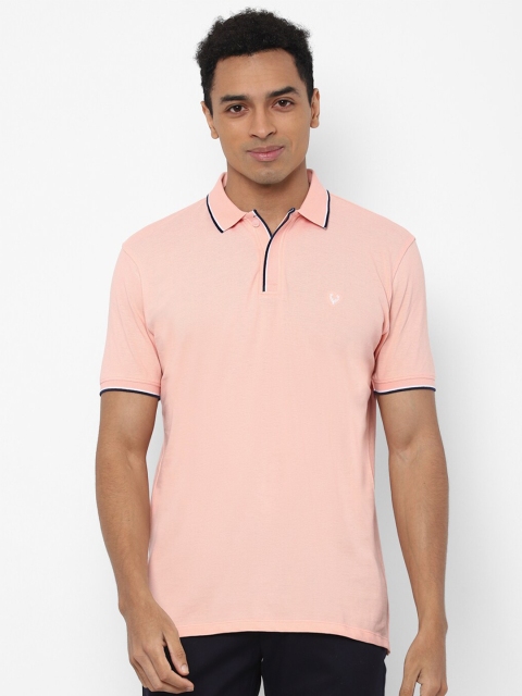 

Allen Solly Men Peach-Coloured Polo Collar Applique T-shirt