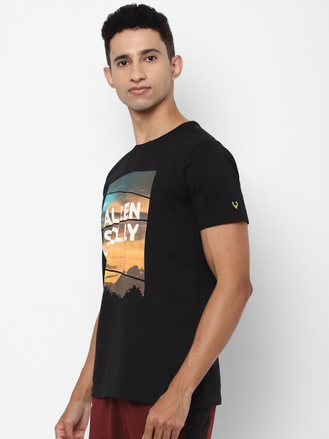 

Allen Solly Men Black Typography Printed Applique T-shirt