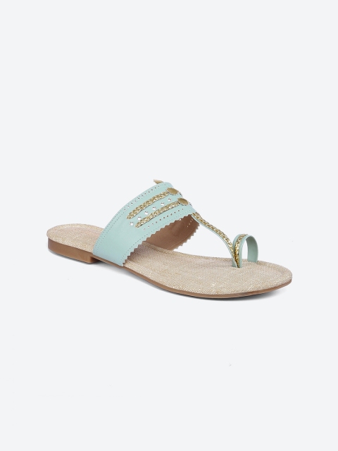 

Biba Women Mint Green Ethnic Embellished One Toe Flats