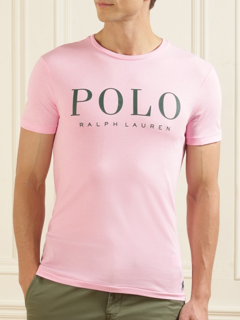 

Polo Ralph Lauren Men Pink Typography Printed Pure Cotton T-shirt