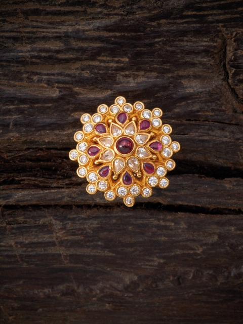 

Kushal's Fashion Jewellery Gold-Plated Red Stone Studded Ring
