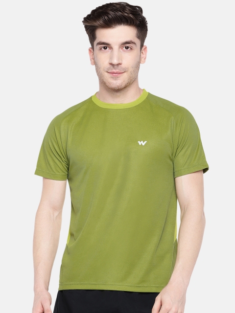 

Wildcraft Men Green Solid Round Neck Poly Crew Dual Shade T-shirt