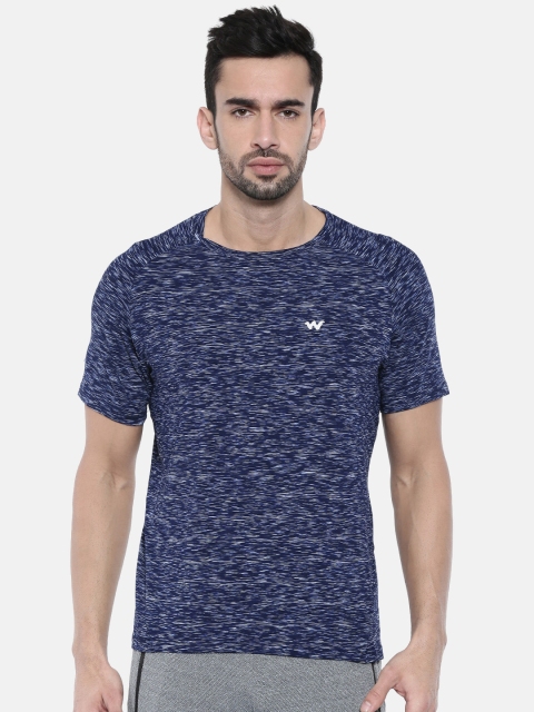 

Wildcraft Men Navy Solid Round Neck Running T-shirt, Navy blue