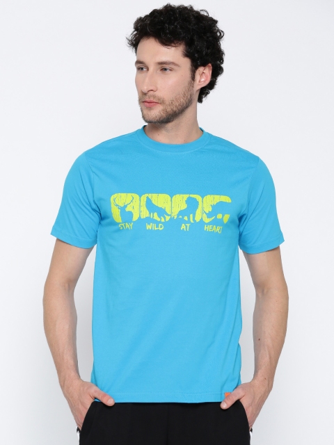 

Wildcraft Men Blue Printed Round Neck Basic Crew Wild Heart T-shirt