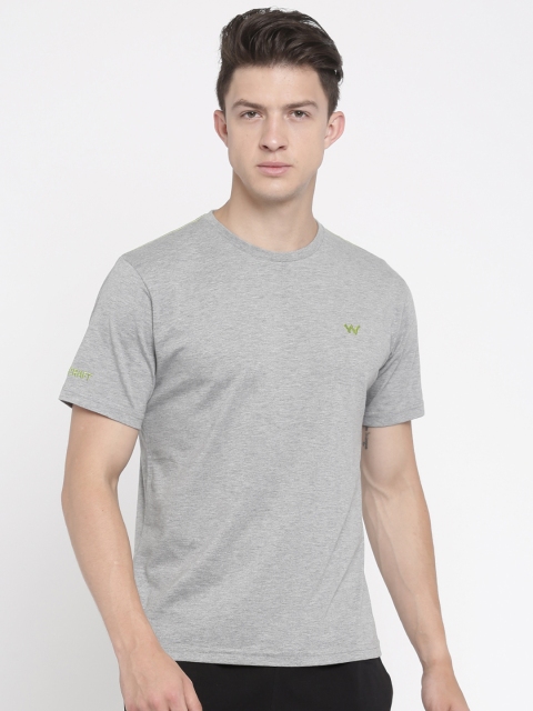 

Wildcraft Men Grey Melange Solid Crew Solid T-shirt