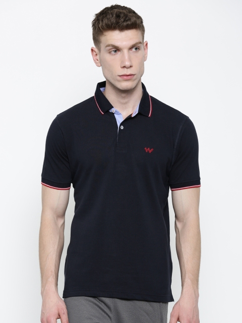 

Wildcraft Men Navy Blue Polo Chambray T-shirt