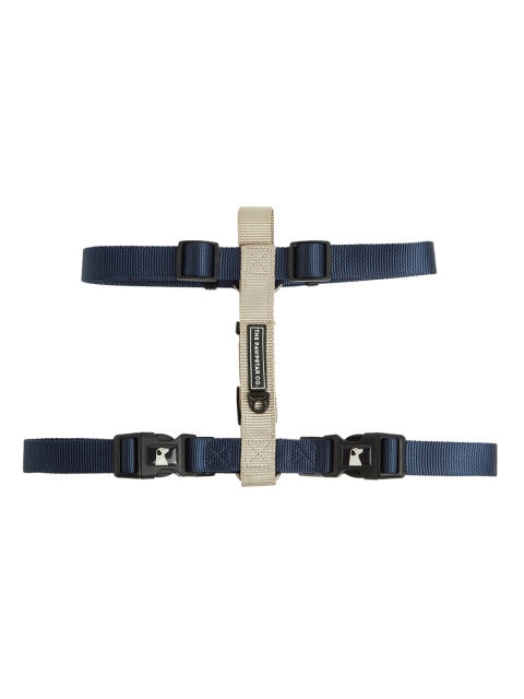 

thepawpstarco Navy Blue & Beige Nylon Dog Harness