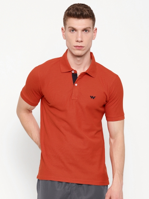 

Wildcraft Men Orange Self-Design Polo Waffle Knit T-shirt
