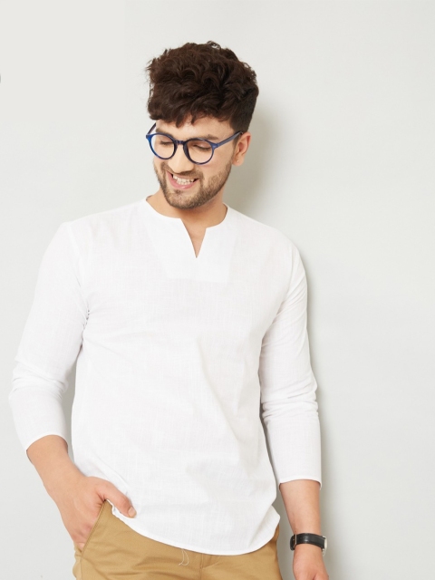 

MR KAMEEJ Men White Classic Slim Fit Casual Shirt