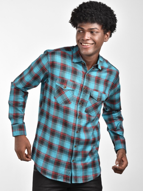 

MR KAMEEJ Men Multicoloured Classic Slim Fit Checked Casual Shirt, Multi